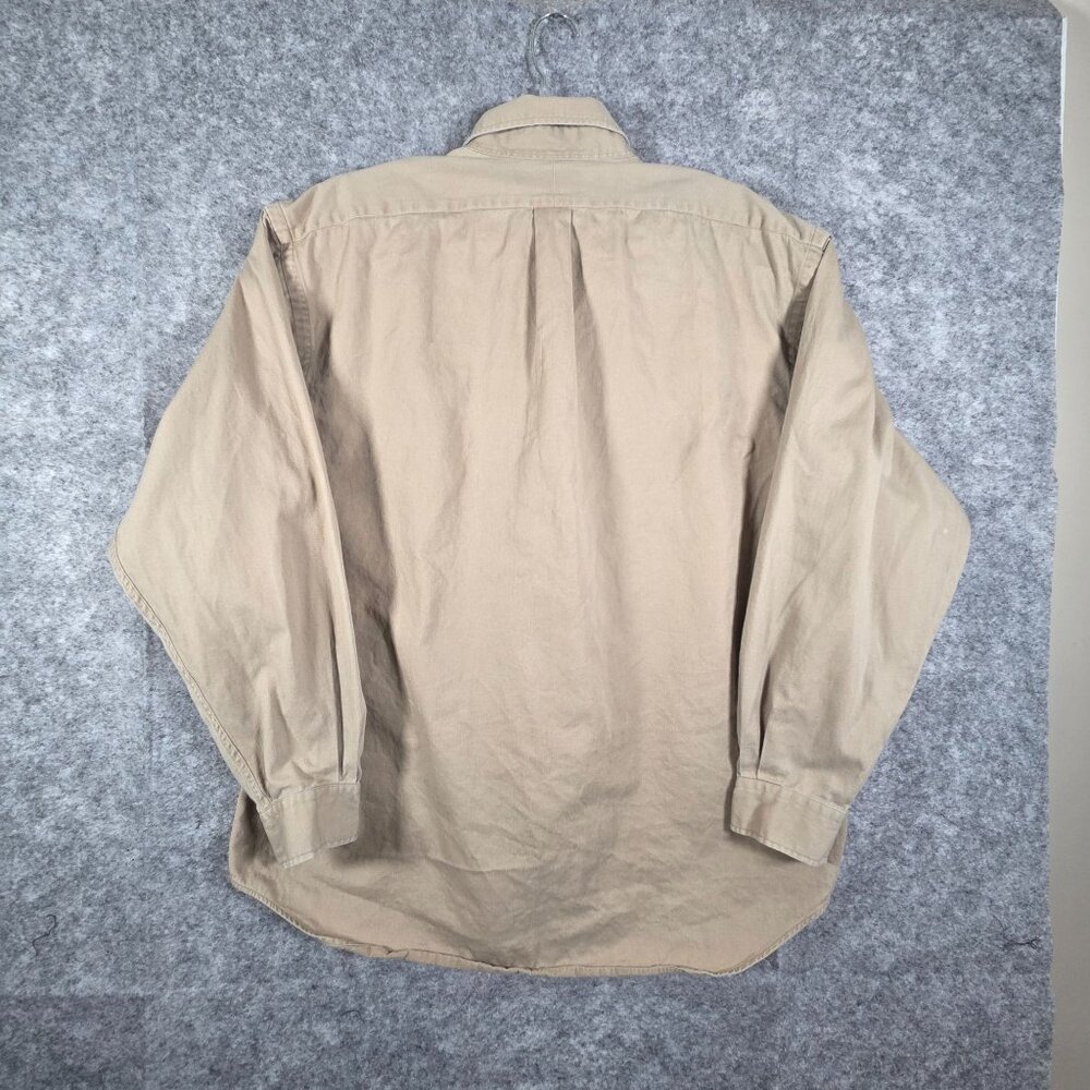 Polo Ralph Lauren Blaire Button Down Shirt Women’s XL Tan Long Sleeve Pony Logo - Picture 5 of 7